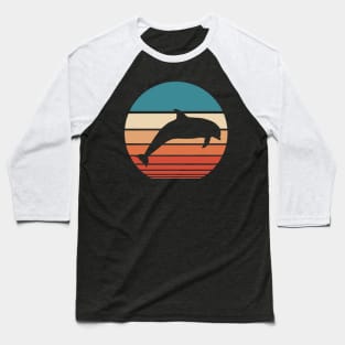 Dolphin Retro Sunset Baseball T-Shirt